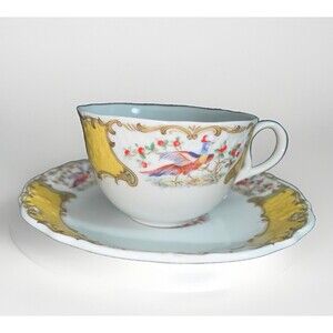 Andrea by Sadek Chelsea Bird Cup Saucer & Plate Newport Mansions Lot